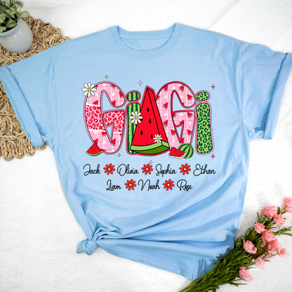 Personalized Summer Mimi Tshirt, Unique Nickname for Grandma And Kids