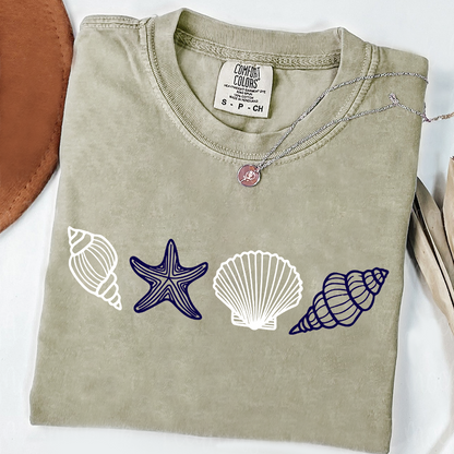 Comfort Colors® SeaShell Shirt, Beach T-Shirt, Summer Woman Shirt, Aesthetic Shirt, Ocean Lover Gift
