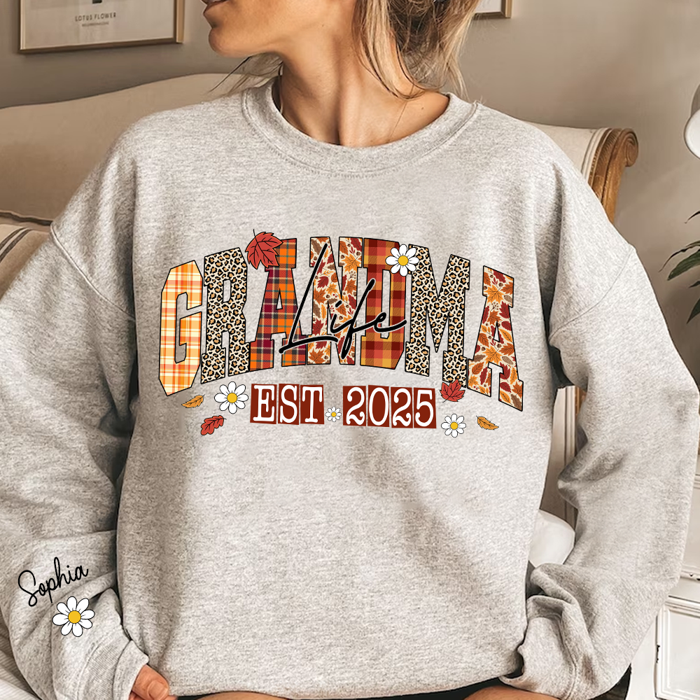 Preppy Fall Mimi Life, Personalized For Grandma And Kids