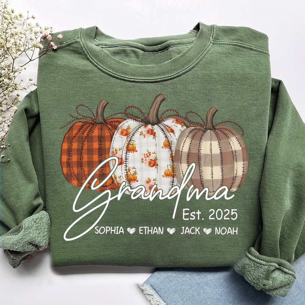 Fall Pumpkin Design, Customized Gifts for Grandma and Grandchild