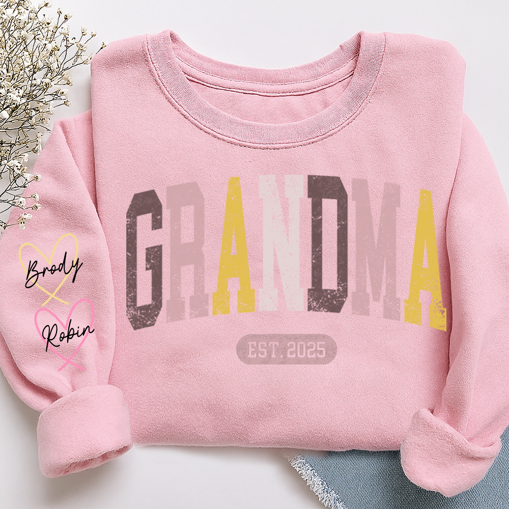Personalized Grandma Sweater, Custom Color Grandma Gift for Grandma and Kids