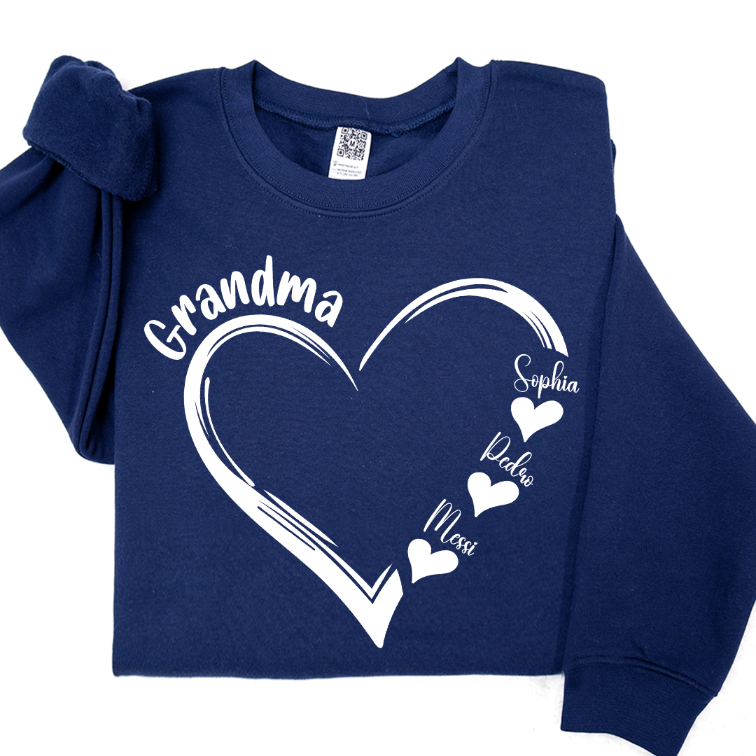 Custom Name Valentine Heart Grandma And Kids LTP01