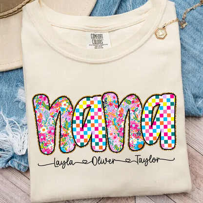 Comfort Colors® Nana Art Trend Shirt, Custom Grandma With Grandkids, Gift for Grandma