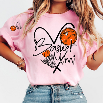 Basketball Mimi Shirt Personalized with Grandkids Names, For Gift Grandma