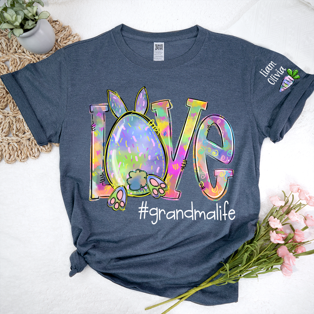 Love Grandma Life Rainbow Easter Bunny And Kids Carrot LTP01