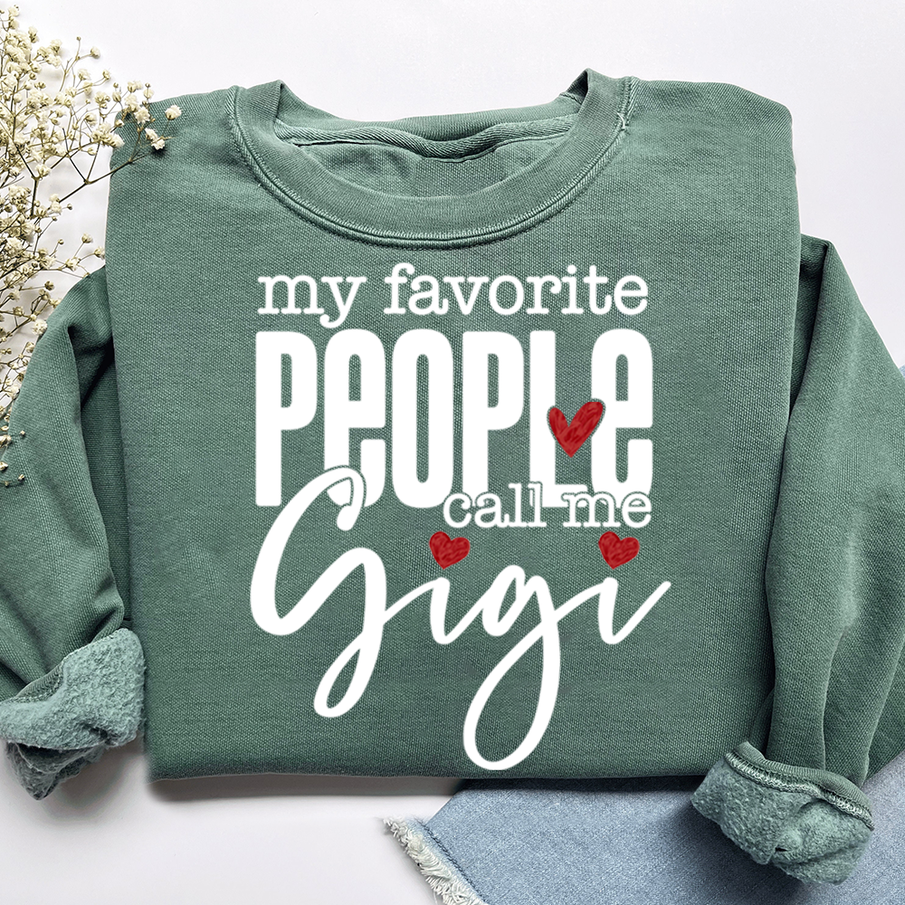 Personalized My Facvorite People Call me Gigi Sweatshirt, Custom Gifts With Grandma and Grandchild Names