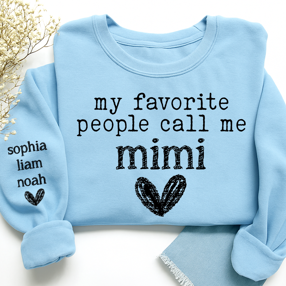 My Favorite People Call Me Mimi Sweethearts, Cute Mimi Grandma Shirt with Heart Design