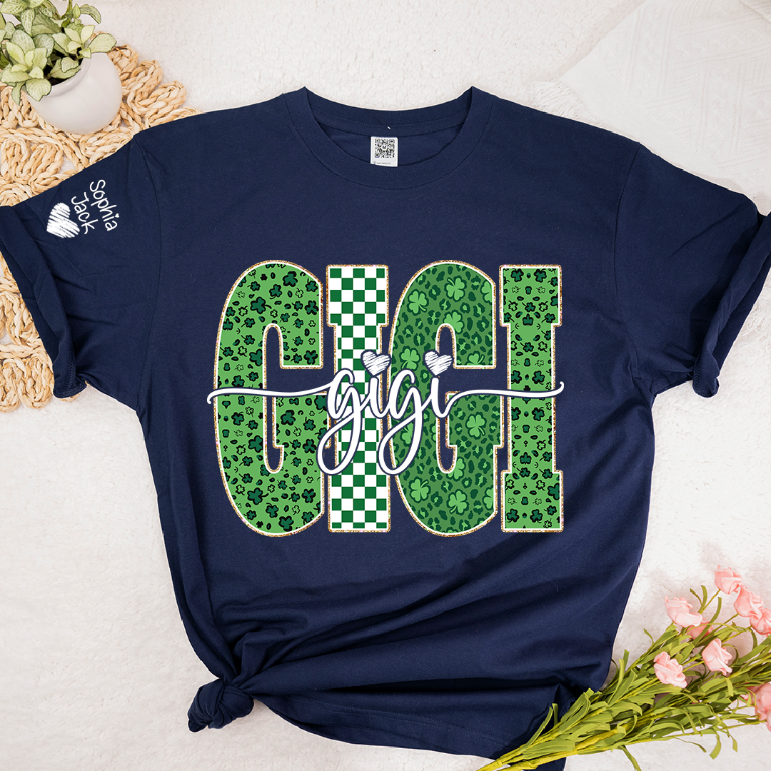 Patrick's Day Gigi Leopard Clover, St. Patrick's Day Gift For Grandma And Grandchildren
