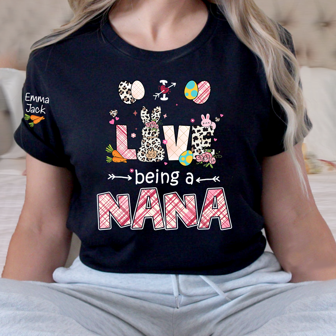 Easter Nana Shirt Love Being a Nana, Cute Bunny Spring Family Tee