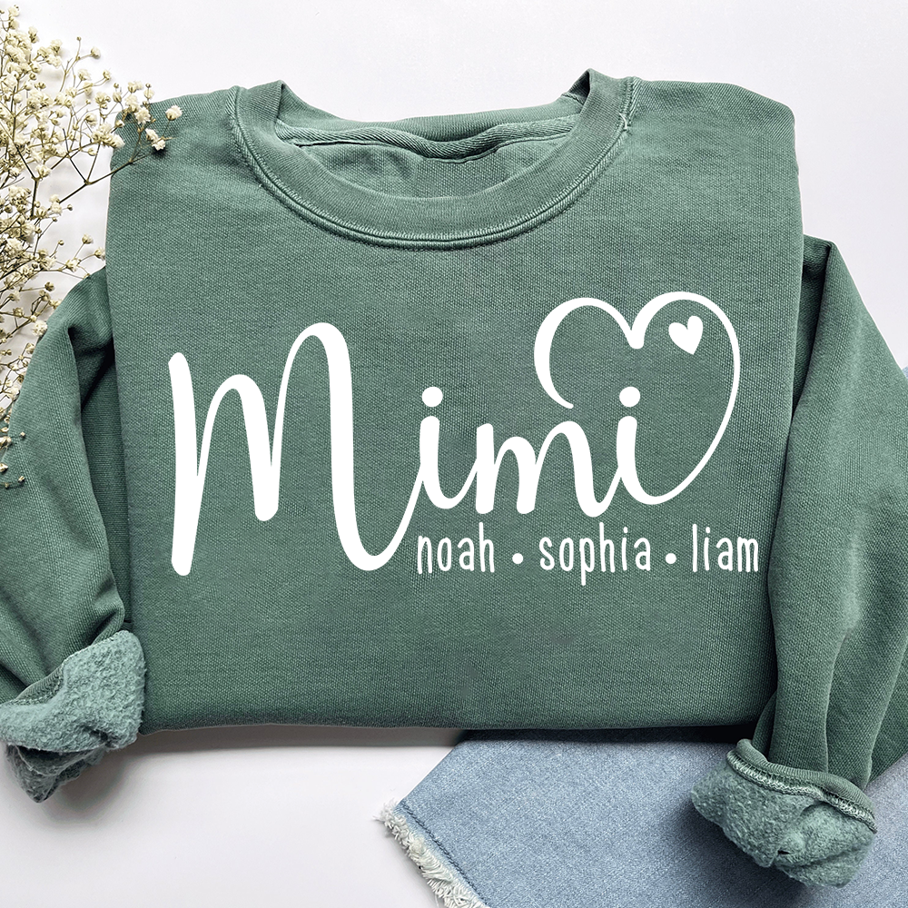 Personalized Mimi Sweatshirt, Custom Name Est. 2025 Grandma Holiday Gift