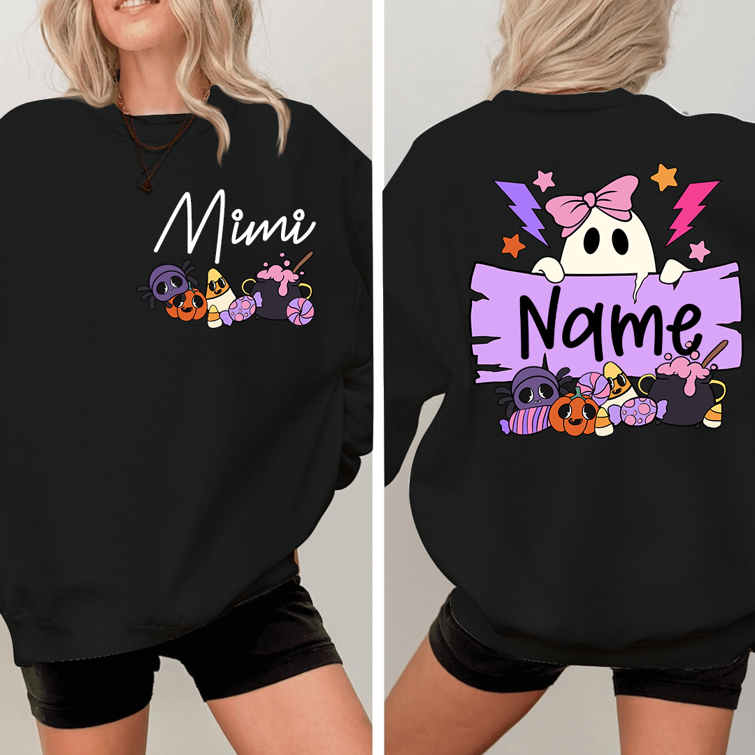 Personalized Halloween Mimi Sweatshirt, Custom Nickname For Grandma And Kids