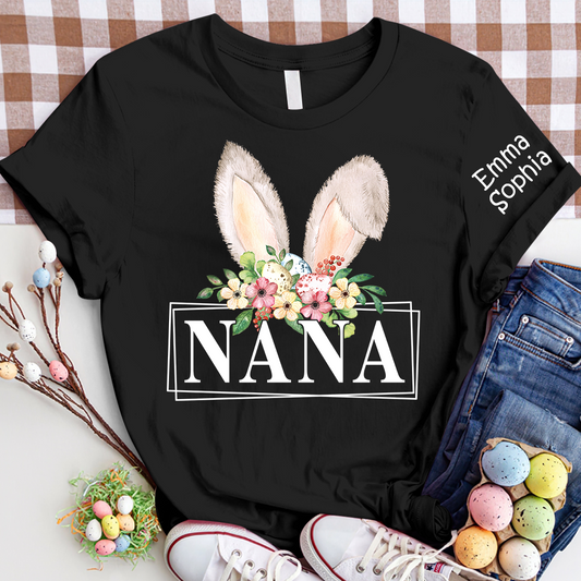 Gigi Bunny Flower Shirt, Custom Gigi And Kids, Easter Days Gift TH T-Shirt
