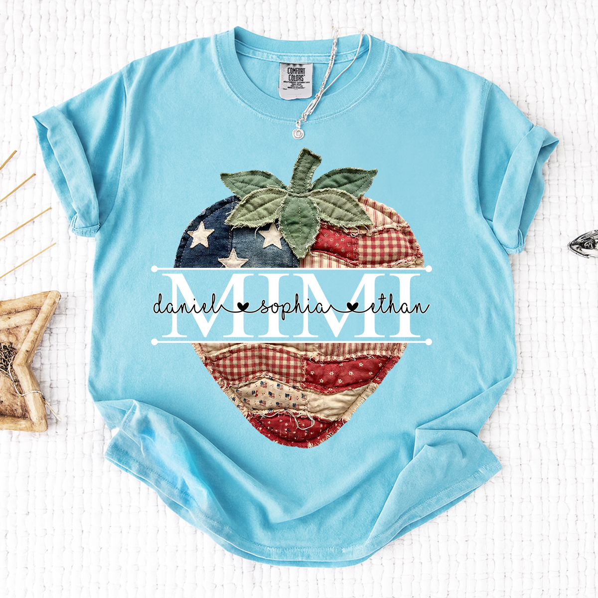 Comfort Colors® Custom Mimi Strawberry Shirt, Patriotic 4th of July Grandma Gift