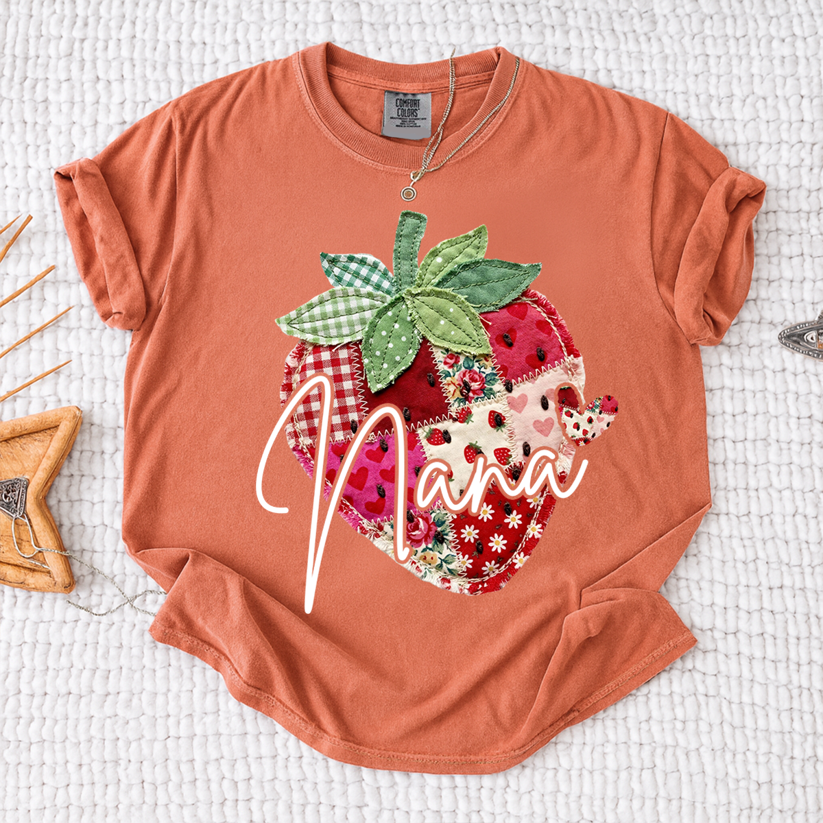 Comfort Colors® Customized Mimi Shirt with Names, Sweet Strawberry Spring Grandma Gift