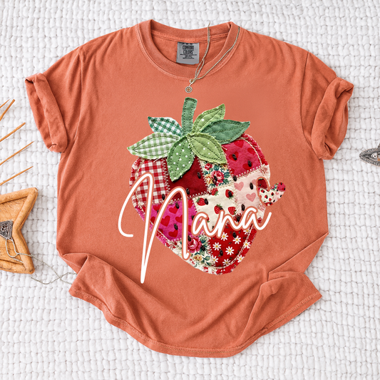 Comfort Colors® Customized Mimi Shirt with Names, Sweet Strawberry Spring Grandma Gift