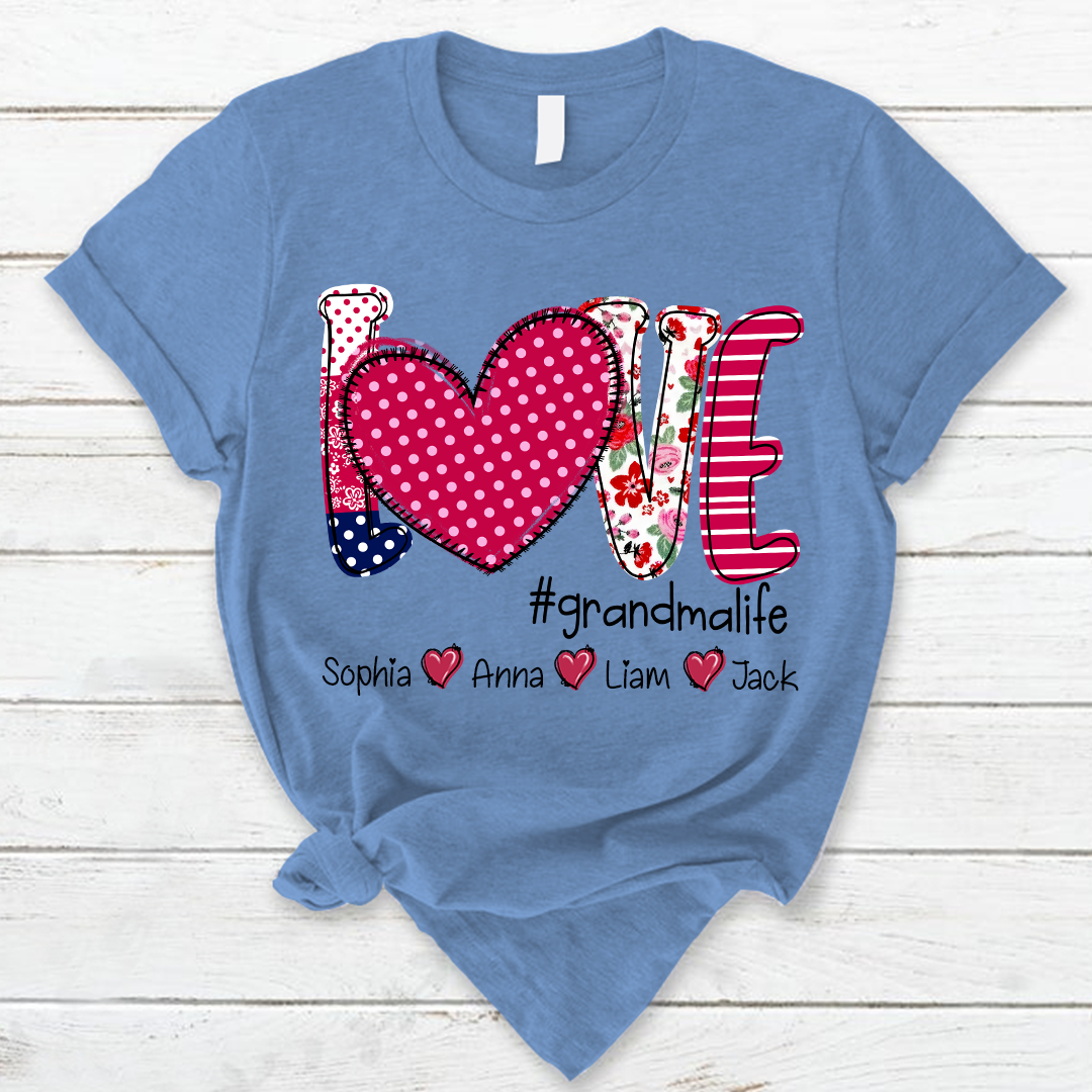 Valentine's Heart Day Custom Grandma And Kids LTP01