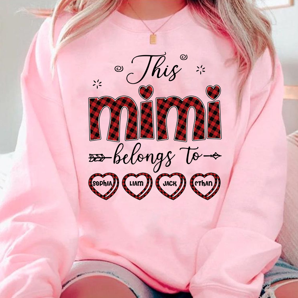 Design Caro Print Mimi Sweatshirt, This Mimi Belongs To Grandma And Kids