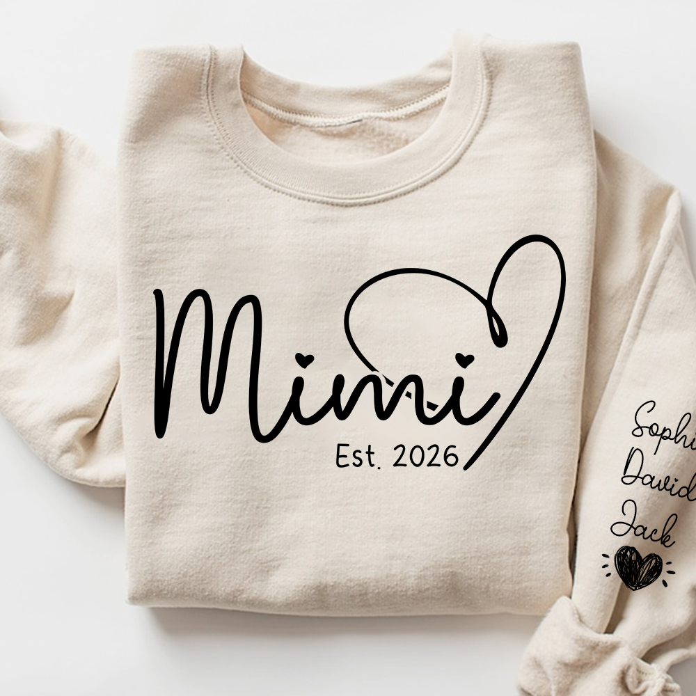 Personalized Heart Grandma Sweatshirt For Grandchild, Custom Name