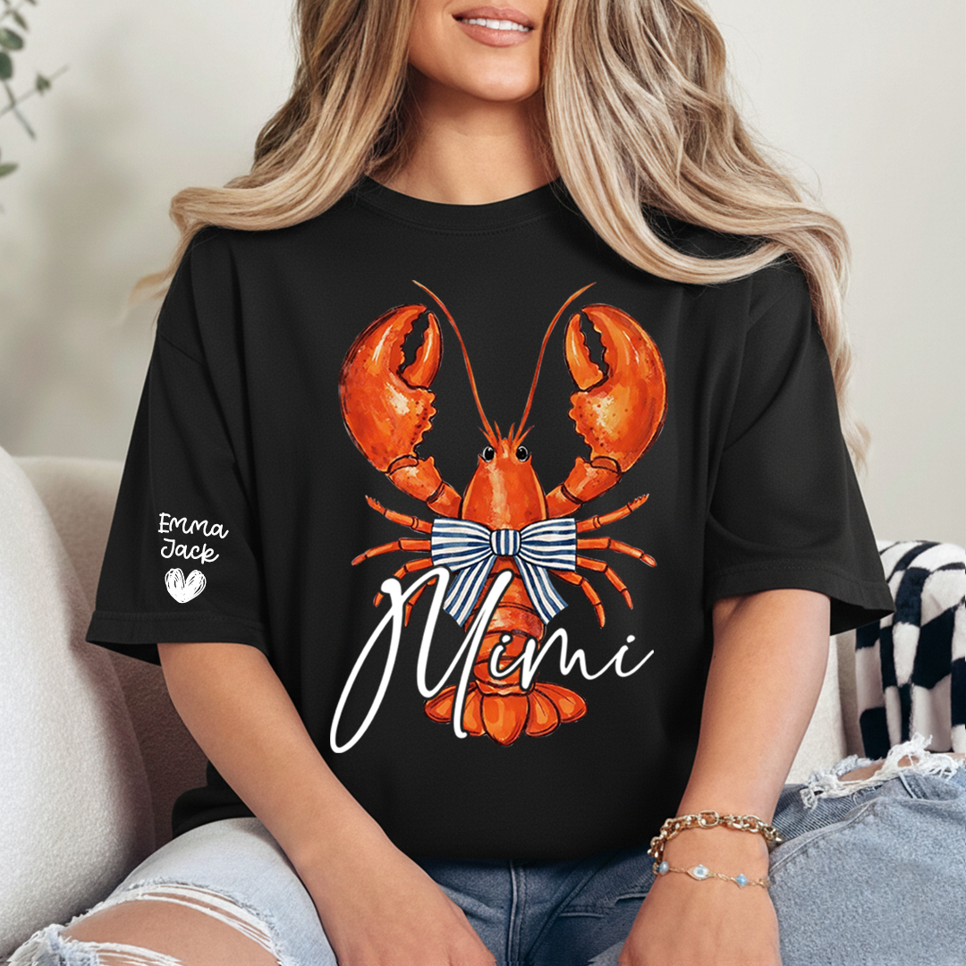 Colorful Lobster Mimi Shirt for Women Personalized Family Tee For Gift Grandma And Kids
