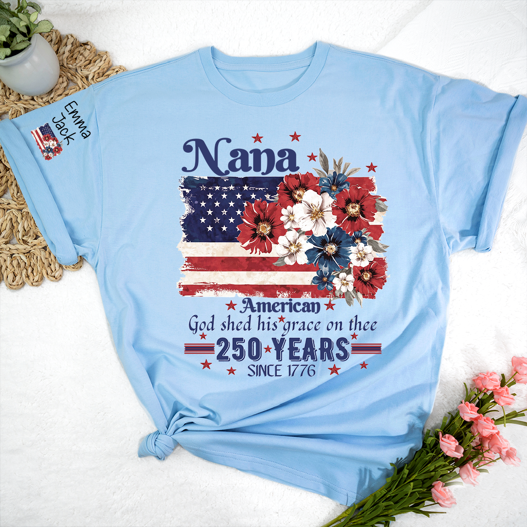 Custom Nana Fourth of July USA Flag, Personalized Gift For Grandma And Kids