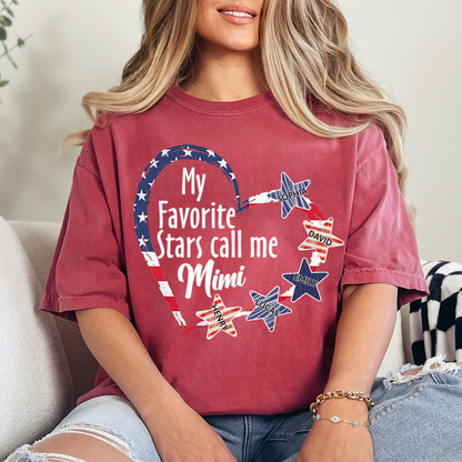 My Favorite Stars Call Me Mimi Shirt Personalized Names Patriotic Family T Shirt