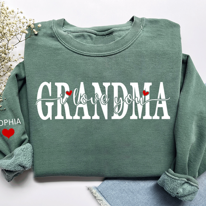Personalized Family Sweatshirt for Grandma, Loved Beyond Measure Design, Custom Names Crewneck