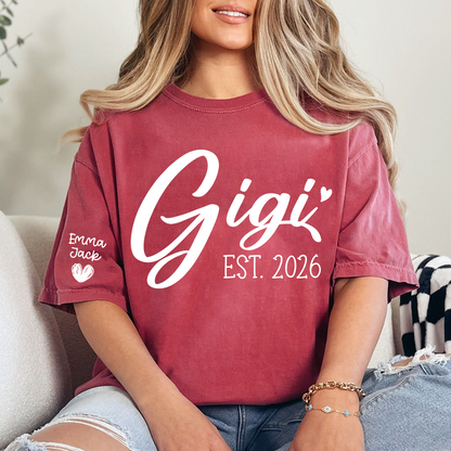 Personalized Gigi Shirt EST. 2026 – Custom Grandma Gift Tee for Women