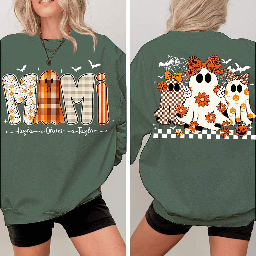 Personalized Naughty Halloween Flower Ghost, For Gift for Grandma and Kids
