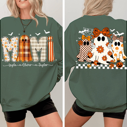 Personalized Naughty Halloween Flower Ghost, For Gift for Grandma and Kids