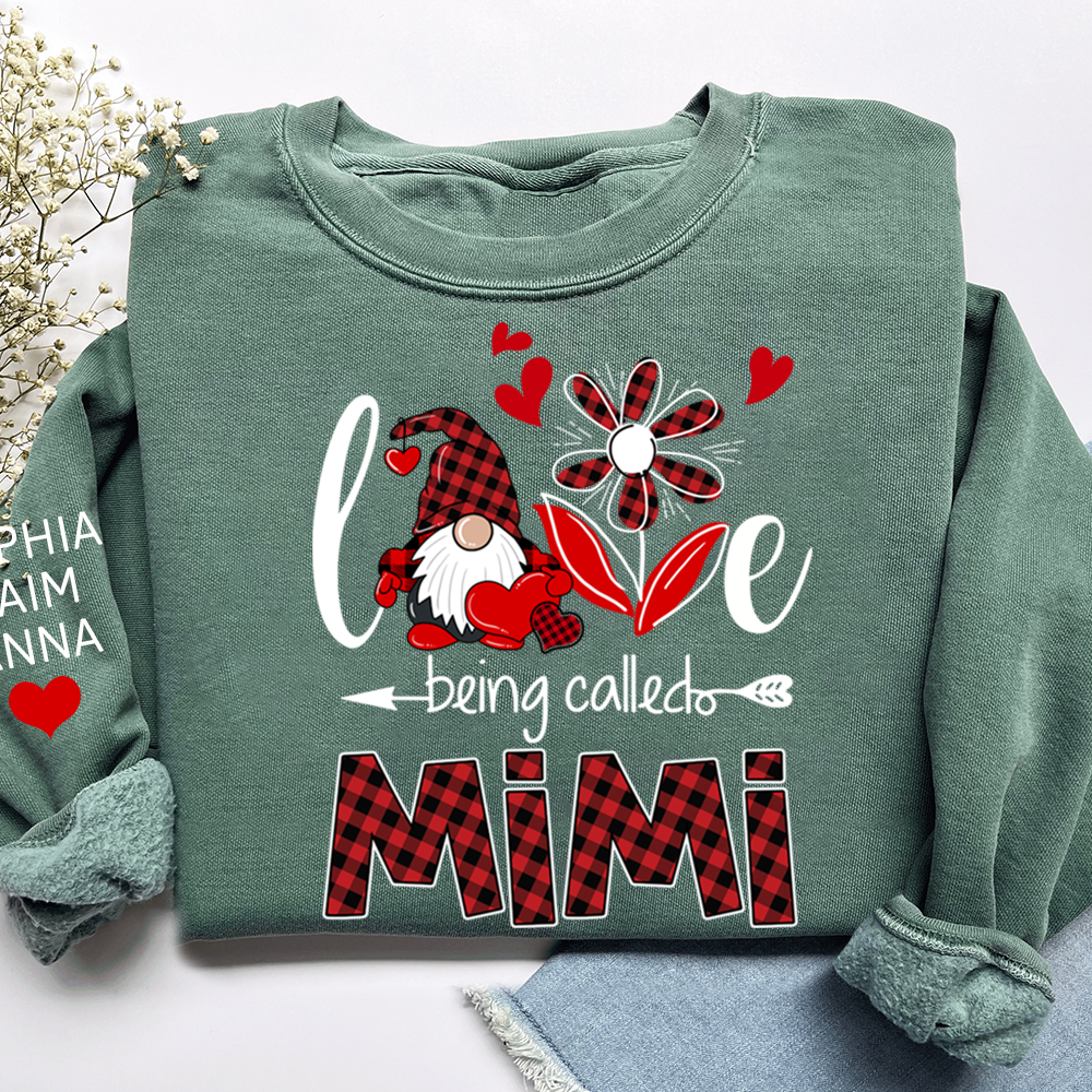 I Love Being Called Mimi Sweatshirt, Personalized Grandma Shirt with Custom Family Names