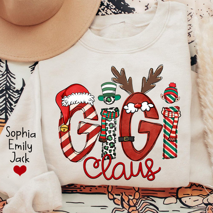 Custom Christmas Gigi Claus Sweatshirt, Gift For Gigi Claus And Kids 2025