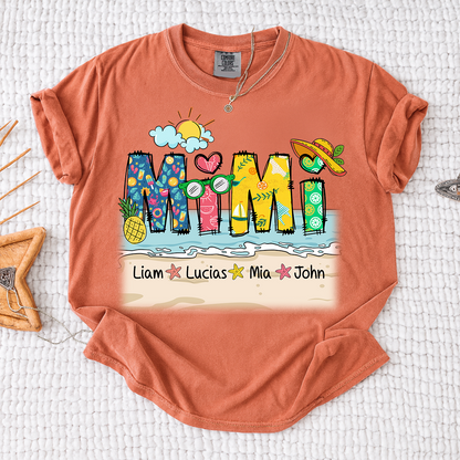 Comfort Colors® Cute Vacation Mimi Shirt with Pineapple and Sunglasses Design for Family
