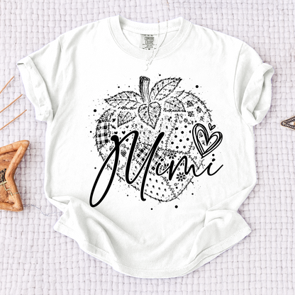 Comfort Colors® Custom Mimi Shirt with Fruit Design, Personalized Grandma or Mom Tee, Unique Name Graphic Shirt for Women