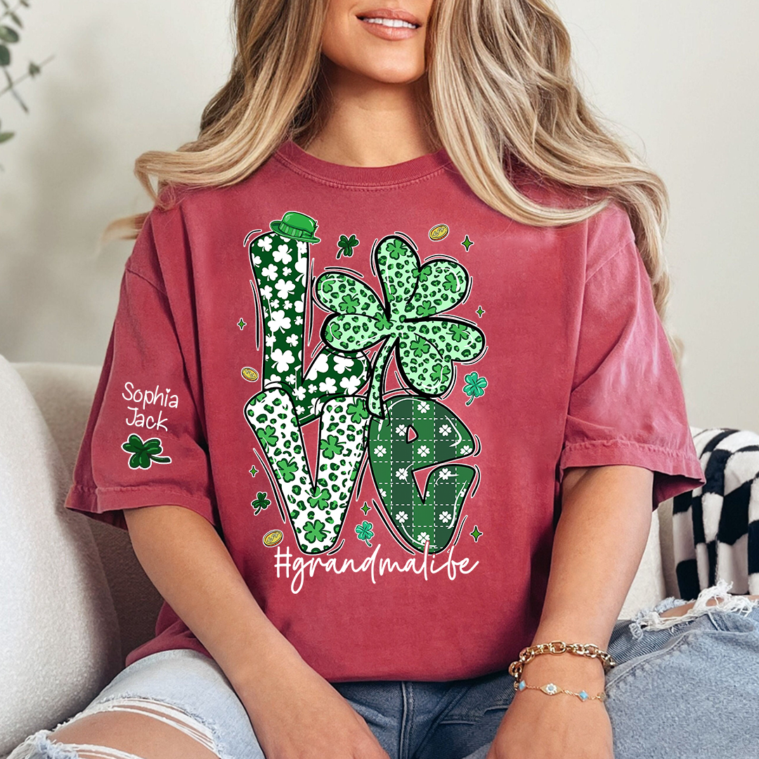 Love Grandma Life St. Patrick's Day t-shirt, I Love Being Called Nana family style spring t-shirt