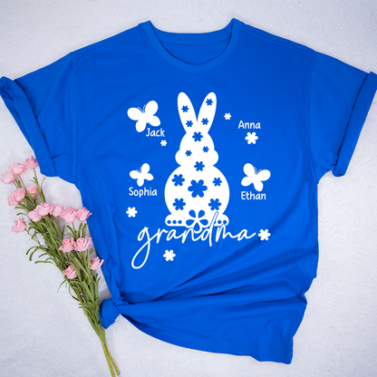 Personalized Grandma Easter Bunny T-shirt, Custom Grandma And Kids