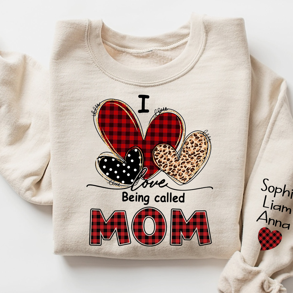 I Love Being Called Mom Sweatshirt, Personalized Mom Shirt with Kids Names
