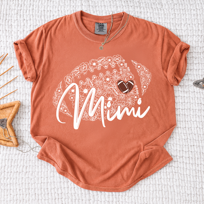 Comfort Mimi Football Shirt, Personalized Mimi T-Shirt with Floral Football Design