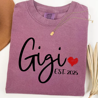 Comfort Colors® Personalized Gigi Est 2025 T-Shirt