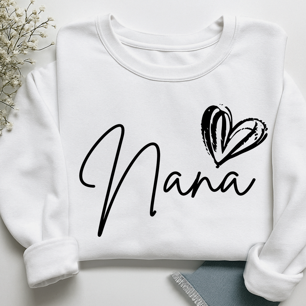 Custom Nana Heart Sweatshirt, Custom Gifts for Grandma and Grandchild