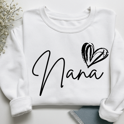 Custom Nana Heart Sweatshirt, Custom Gifts for Grandma and Grandchild