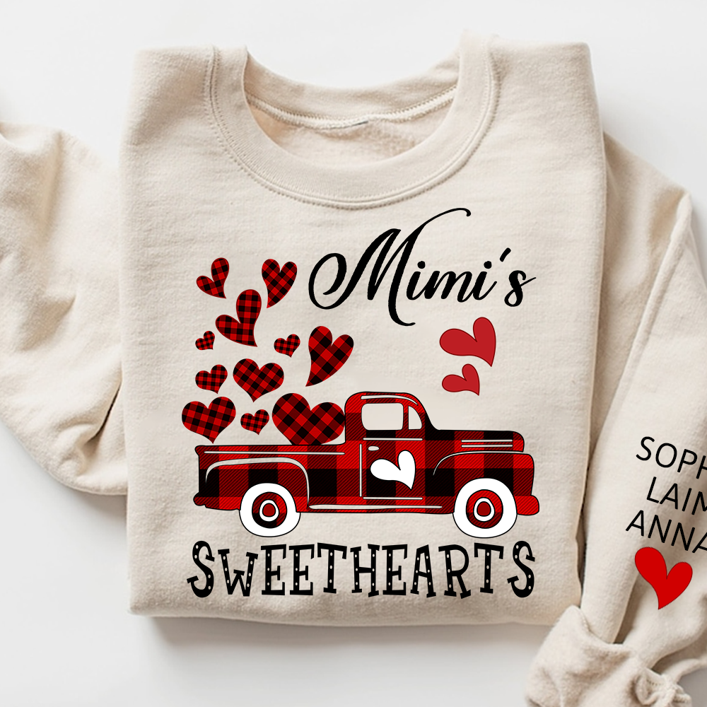 Custom Mimi Sweethearts Valentine sweatshirt, Heart And Car Valentine Gifts For Grandma And Grandchildren