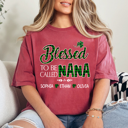 Personalized Nana Caro Green T-shirt, Blessed to Be Called Nana Patrick's Day  Gift for Grandma