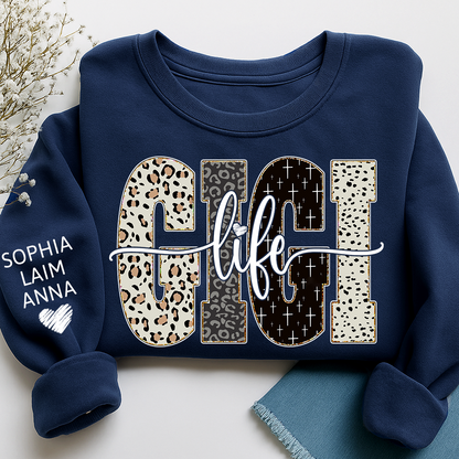 Custom Bible Style Gigi Life Sweatshirt – Personalized Gift for Grandma, Gigi, or Mimi with Grandkids’ Names