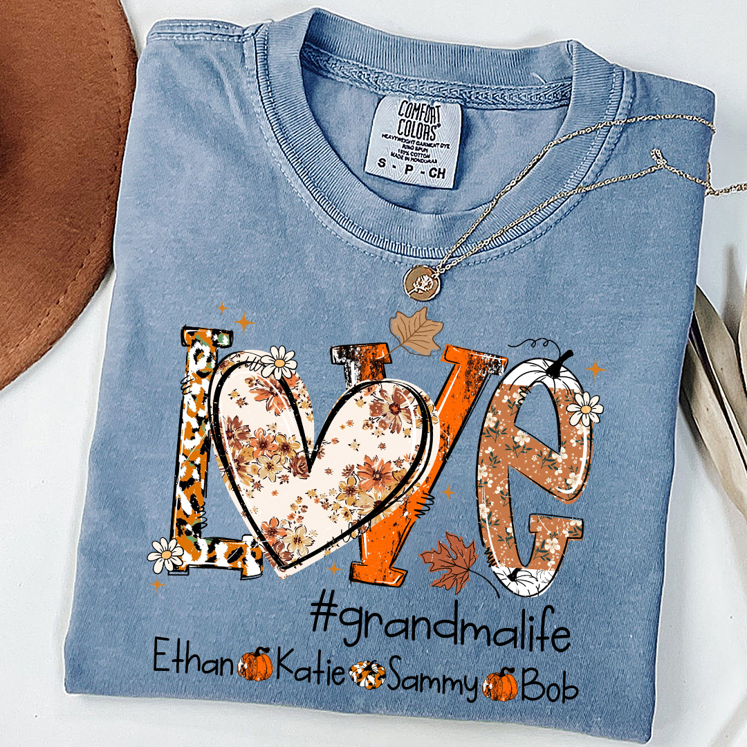 Comfort Colors® Custom Love Fall, Personalized Halloween for Grandma And Grandkids