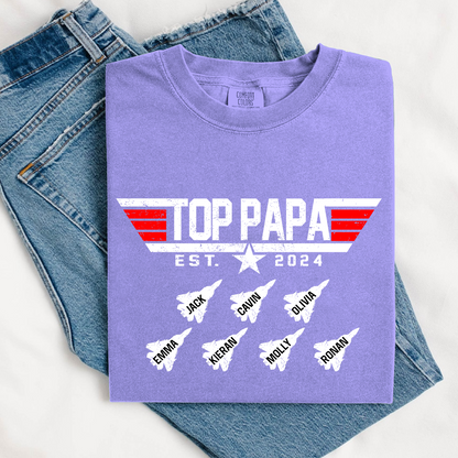 Comfort Colors® Custom Top Papa And Grandkids American 2026 T-Shirt