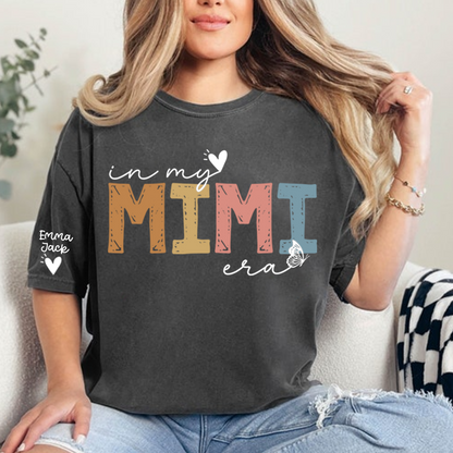Cute Mimi Grandma T-Shirt, In My Mimi Era Stylish Pastel Graphic Tee For Gift Grandma and Kids