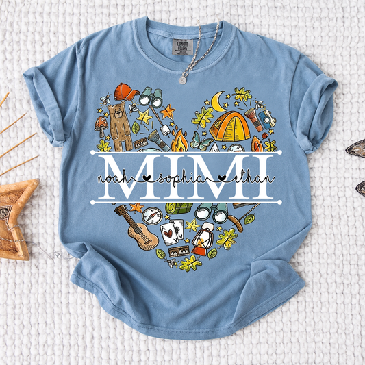 Comfort Colors® Personalized Camping Grandma T-Shirt Cute Outdoor Gift for Nana Explorer
