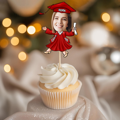 Graduation Gift Ideas, Custom Photo Graduation cupcake toppers, graduation cupcake toppers 2025