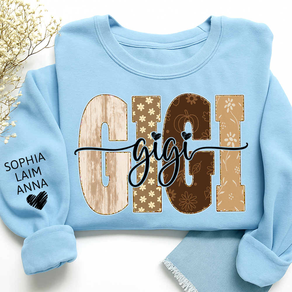 Autumn Floral Bible Sweatshirt with Flowers, Custom Nicknames for Grandma and Kids