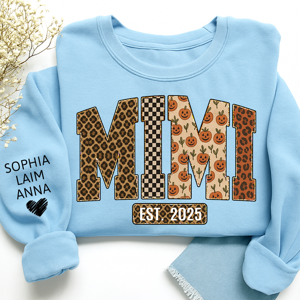 Pumpkin Leopard Mimi Gifts, Custom Gifts for Mimi Est And Kids